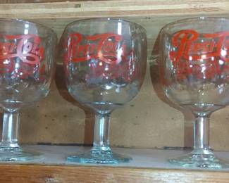 Vintage thumbprint Pepsi-Cola glasses