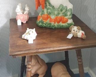 Antique oak table with spindle legs