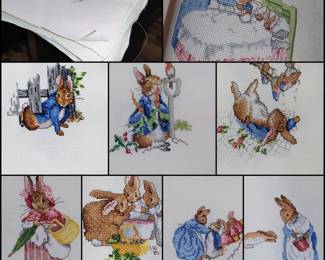 Peter Rabbit cross-stitch collection.The designs are based on the stories by Beatrix Potter.