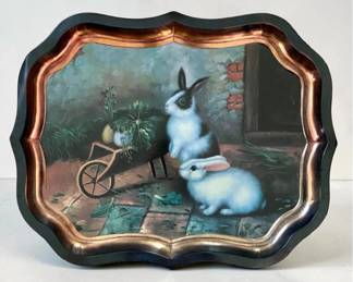 Toleware Metal Bunny Tray