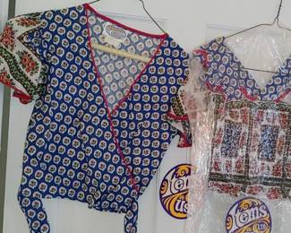 New all stock 1970s crop tops different sizes two skirts also available