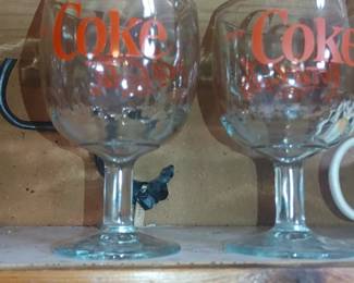 Vintage Coke Coca-Cola thumbprint glasses