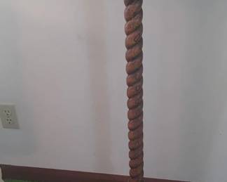 Oak barley twist fern stand