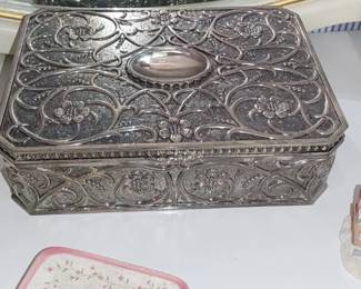 Silver plate jewelry box