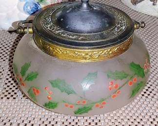 Victorian satin glass biscuit jar