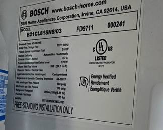 Label on Fridge 