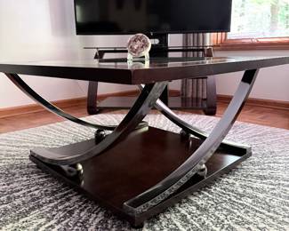 Glass top coffee table, modern design