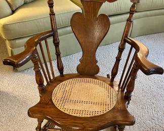 27w x 31s x 15.5”floor to seat, cane seat antique rocker $95