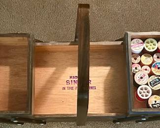 Singer antique accordion storage sewing box $75