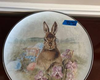 15.5” Pottery Barn spring Bunny Platter $35