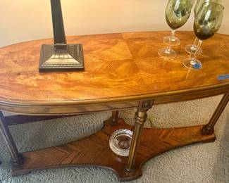 Oval 2 tier Sofa Table 50”w x 18d x 26h $145