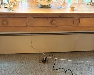 3 drawer pine sofa table $75