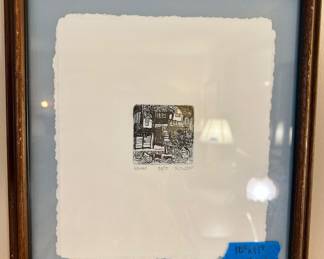 Ruth Leaf signed wharf Etching $125