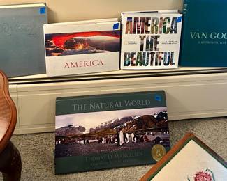 Coffee table books: the Natural $25, Van Gogh a retrospective $20, Spirit of America $15