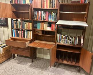 MCM House of Teak 3 section bookcase desk $300/section $900 total