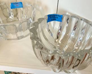  Vntg Orrefors  signed by Lars Hellsten $350; traditional Orrefors Bowl $45