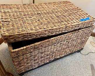 Rattan covered storage 30w x 18d x 18”h $35