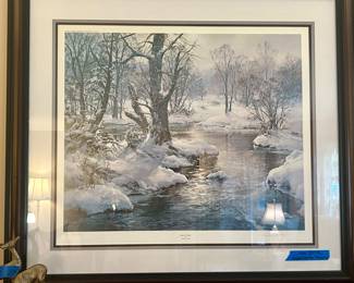 Signed Vickery “Hush of Wnter”  32”sq $200