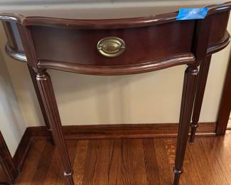 Demi-lune table 31”w x 16”d x 30”h $100