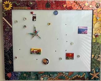 BE106Mosaic Magnetic Bulletin Board And Metal Wall Art