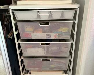 BE166Mystery Lot Storage With Office  Sewing Supplies