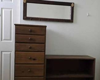 BE182Chest Of Drawers, Bookcase and Mirror