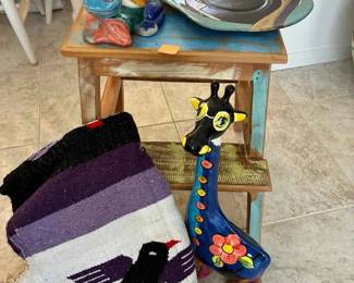 BE274Step Ladderstool, Whimsical Decor  Woven Blanket