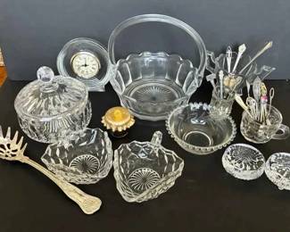 BE250Vintage Cut Glass, Crystal, And Souvenir Spoon Collection