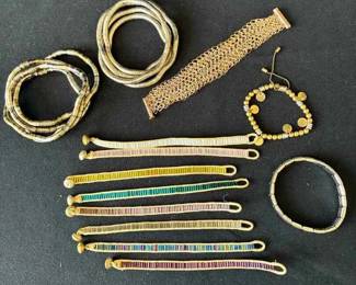 BE325Jewelry  Costume Bugle Bracelets Etc.