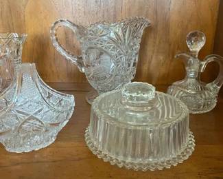 BE197German Crystal Pitcher And More