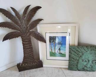 BE251Framed Palm Tree Art And More 