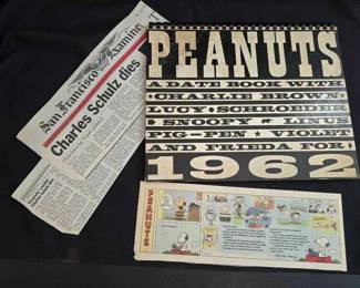 BE202Autographed 1962 Peanuts Calendar