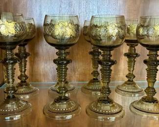 BE194Vintage German Romer Style Wine Glasses