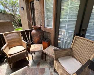 BE347Patio Chairs, Side Tables And Pots