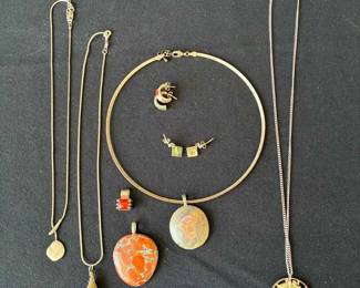 BE314Jewelry  Muted Orange, And Neutral Stones