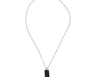 Sterling Silver Diamond Tag Necklace