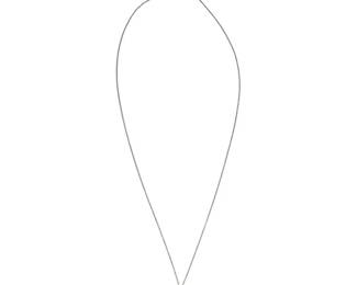 14kt White Gold Diamond Bezel Necklace