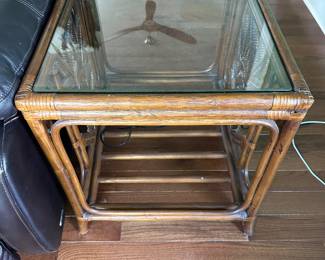 Rattan end table 25"L  x 20" w x 23" t; $70