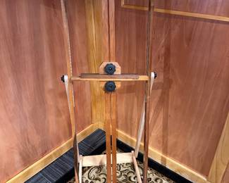 Wooden easel 61" t; $60