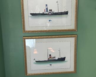 Pair of Remy Champt prints in gold frames; 18" x 25"; $200 pr.