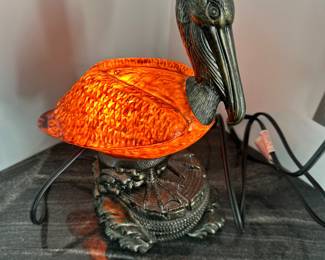 Pelican electric accent lamp; 10.5" t; $25