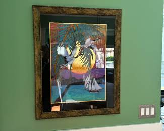 Hua-Yao Tung mixed media artwork (1 of 2); each 27" w x 34" t; $200 ea. 
