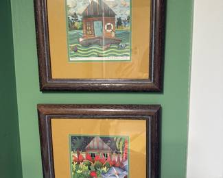 Signed Connie Nelson paintings pair; $30/pr