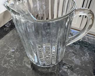 Glass pitcher; $7