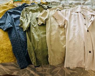 Many men’s cabana shirts; most Tommy Bahama size medium; clothing and shoes $5 ea.