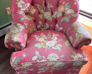 Woodmark upholstered chair (some wear); $50