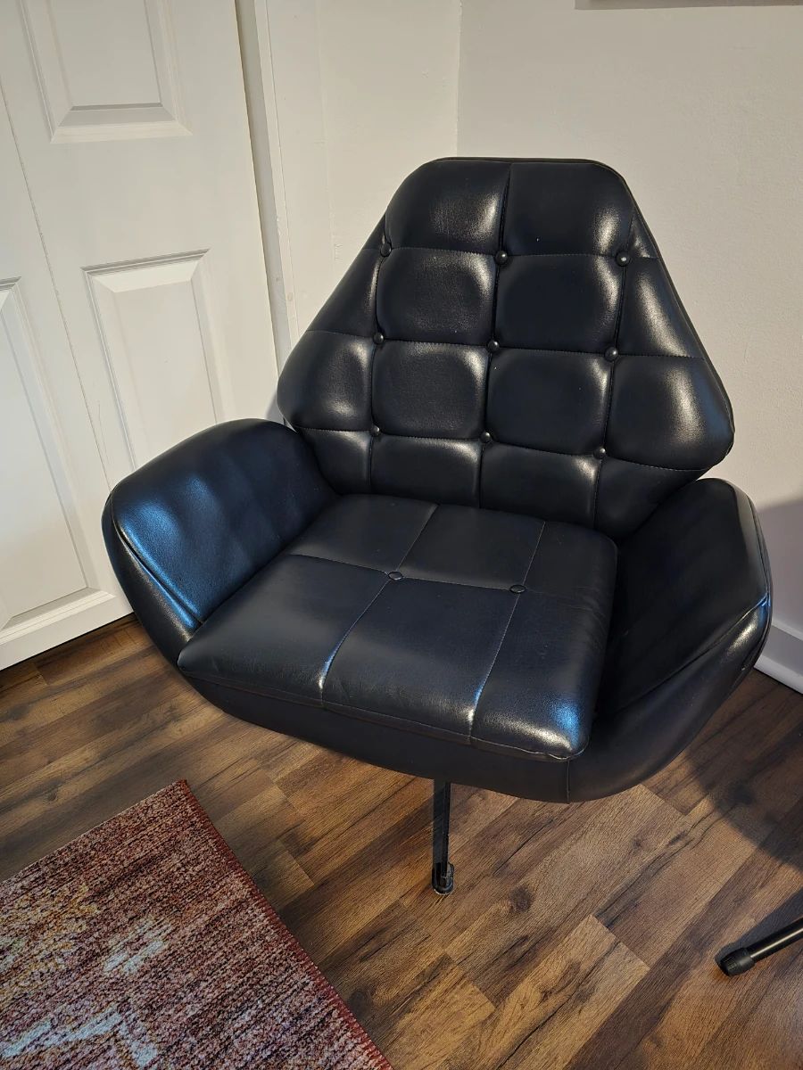 Black fake leather chair