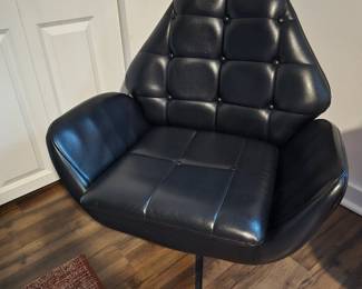 Black fake leather chair