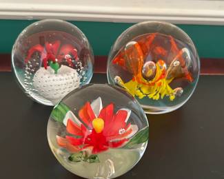 Stunning Art Glass Paperweight Collection