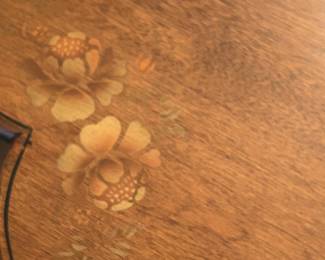 Vintage Hitchcock Drop Leaf Dining Table w/ Eight Chairs and Custom Table Pad